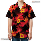 Tropical Black Bird of Paradise Hawaiian Shirt - Men's Party Tee