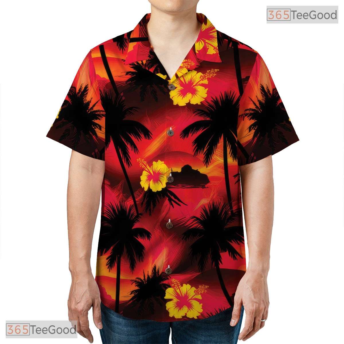 Tropical Black Bird of Paradise Hawaiian Shirt - Men's Party Tee