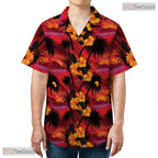 Light Blue Hibiscus Palm Hawaiian Shirt - Unisex Aloha Beachwear