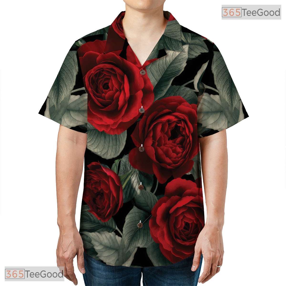 Light Blue Palm Leaf Hibiscus Hawaiian Shirt - Men's Beach Outfit