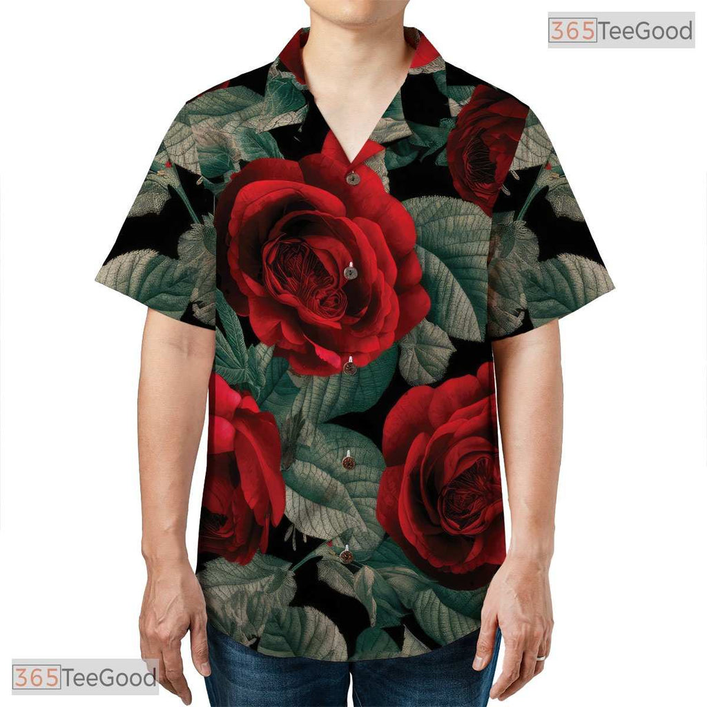 Tropical Light Blue Palm Floral Hawaiian Shirt - Adult Vacation Tee