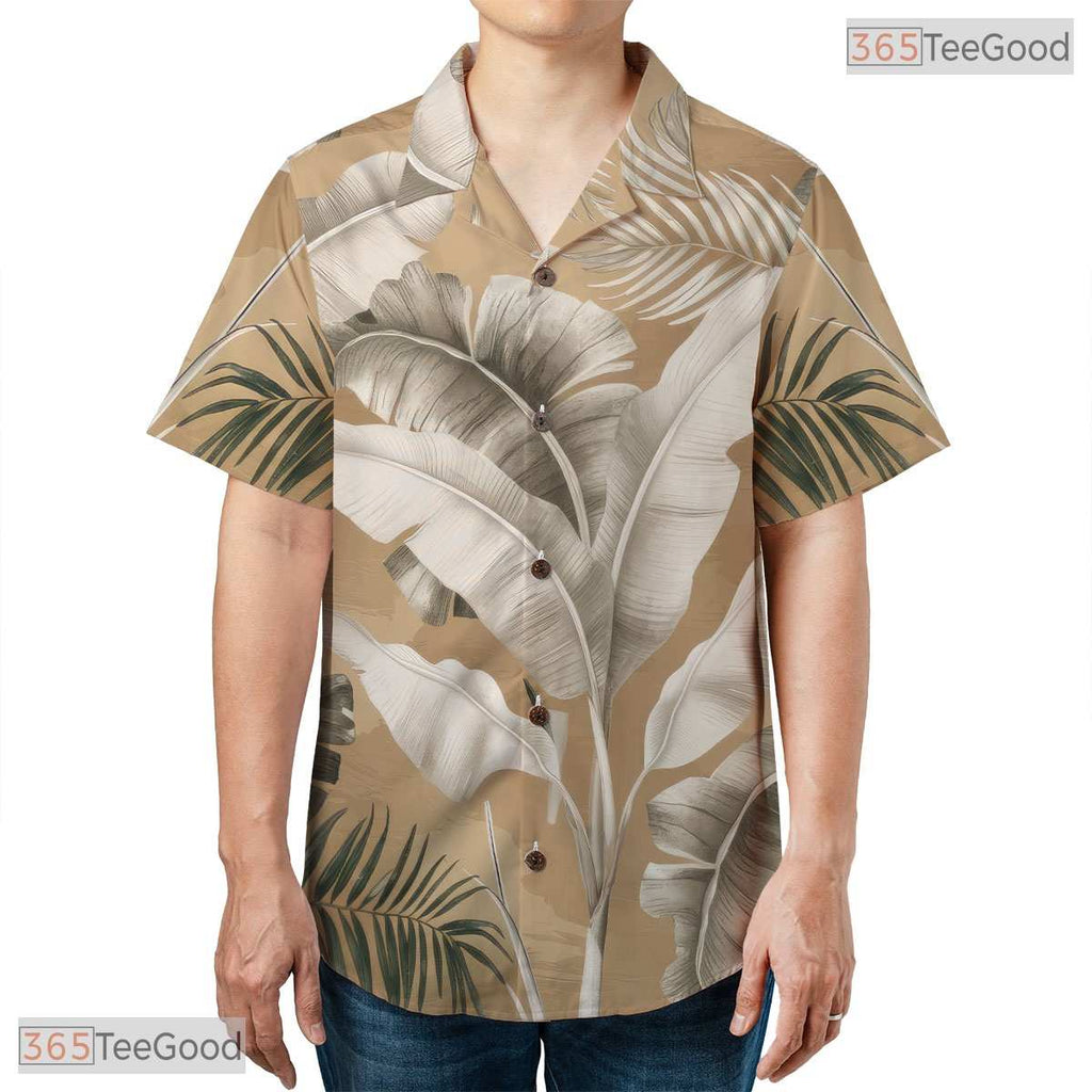 Flamingo Palm Leaf Hawaiian Tee - Summer Beach Party Outfit for Women