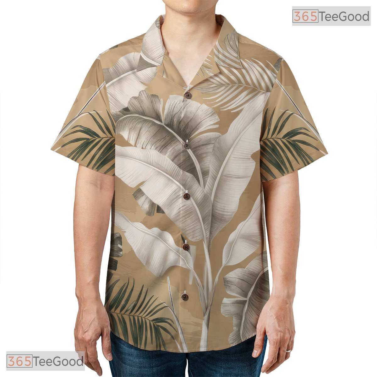 Flamingo Palm Leaf Hawaiian Tee - Summer Beach Party Outfit for Women