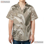 Elegant Tropical Leaves Hawaiian Shirt - Unisex Summer Beach Tee