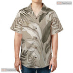 Navy Blue Hibiscus Palm Hawaiian Shirt - Tropical Luau Vacation Men