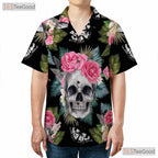 Skull and Butterfly Hawaiian Shirt - Edgy Aloha Shirt for Men