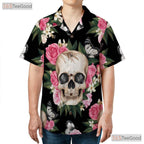 Tropical Skull Butterfly Hawaiian Shirt - Punk Summer Men's Tee