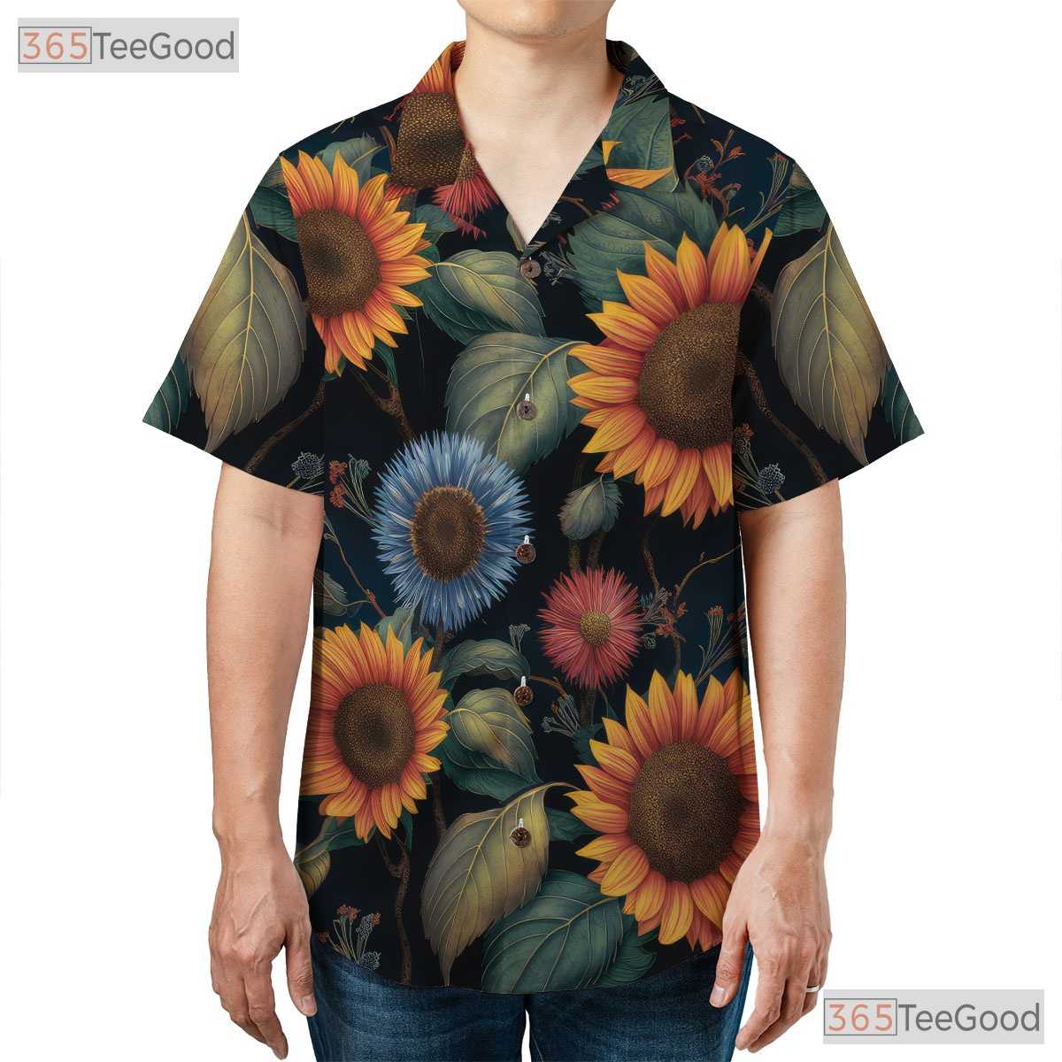 Bold Wildflower Hawaiian Shirt - Tropical Summer Gift for Men