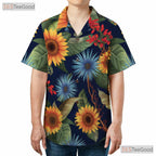 Sunflower Wildflower Hawaiian Shirt - Colorful Aloha Vacation Tee