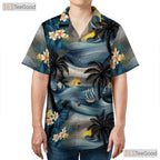 Tropical Palm Tree Sunset Hawaiian Shirt - Unisex Vacation Tee