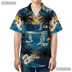 Beach Sunset Palm Hawaiian Shirt - Men's Summer Party Outfit