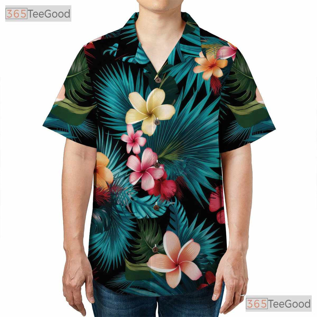 Tropical Floral Paradise Hawaiian Shirt - Unisex Beach Outfit