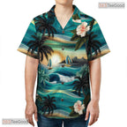 Tropical Floral Paradise Hawaiian Shirt - Realistic Aloha Beachwear Men