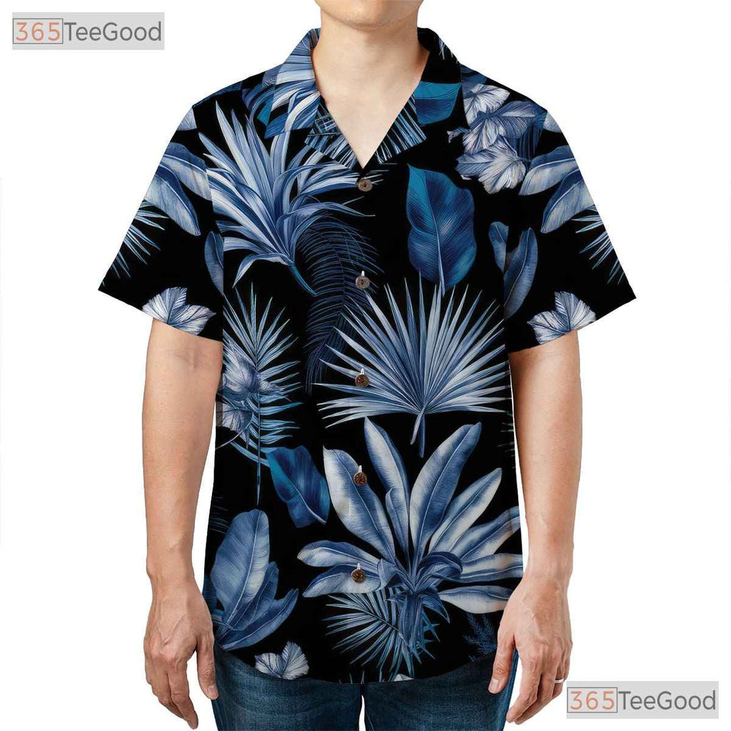 Summer Blue Tropical Hawaiian Shirt - Casual Tee for Men & Women