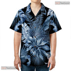 Tropical Midnight Bloom Hawaiian Shirt - Seamless Hibiscus Aloha Women