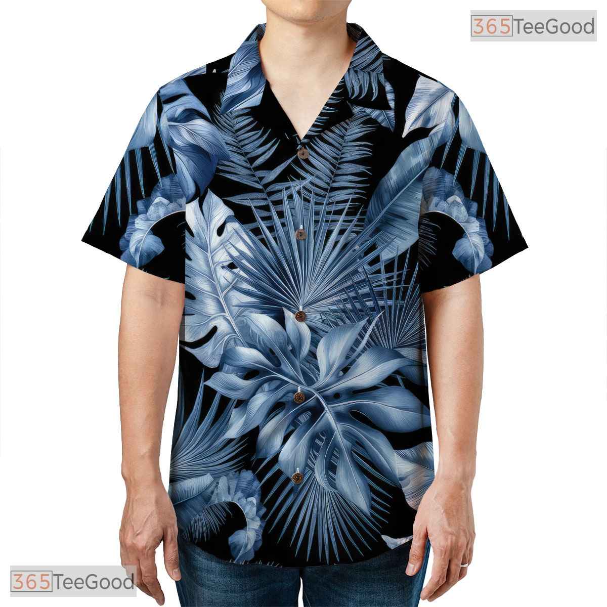 Tropical Midnight Bloom Hawaiian Shirt - Seamless Hibiscus Aloha Women