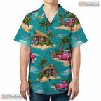 Vibrant Hibiscus Midnight Bloom Hawaiian Tee - Unisex Aloha Beachwear