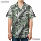 Short Sleeve Green Palm Hawaiian Shirt - Unisex Tropical Tee