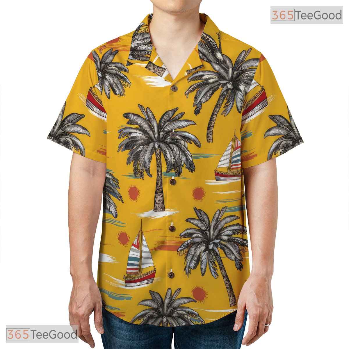 Dark Green Tropical Palm Hawaiian Shirt - Midnight Aloha Vacation Women