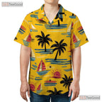 Beach Sailboat Island Hawaiian Shirt - Unisex Casual Aloha Tee