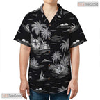 Exotic Palm Midnight Hawaiian Shirt - Green Foliage Aloha Wear Unisex