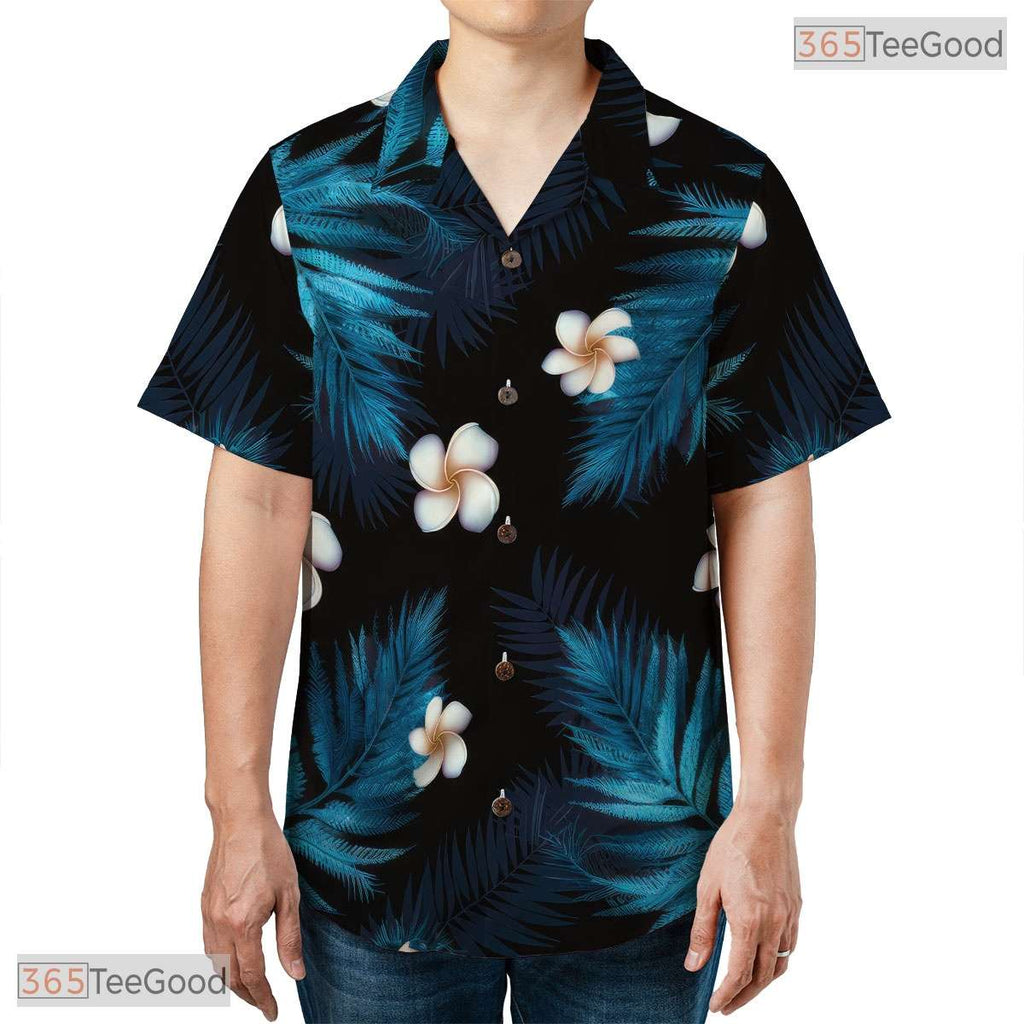 Abstract Midnight Tropical Hawaiian Tee - Exotic Aloha Beachwear Men