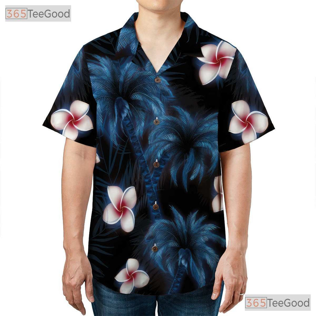 Night Floral Hawaiian Shirt - Vibrant Unisex Aloha Beach Tee