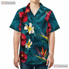 Colorful Tropical Floral Hawaiian Shirt - Summer Vacation Tee