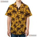 Bold Black Palm Tree Hawaiian Shirt - Unisex Yellow Summer Tee