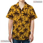 Palm Leaves & Hibiscus Hawaiian Shirt - Tropical Beach Party Women