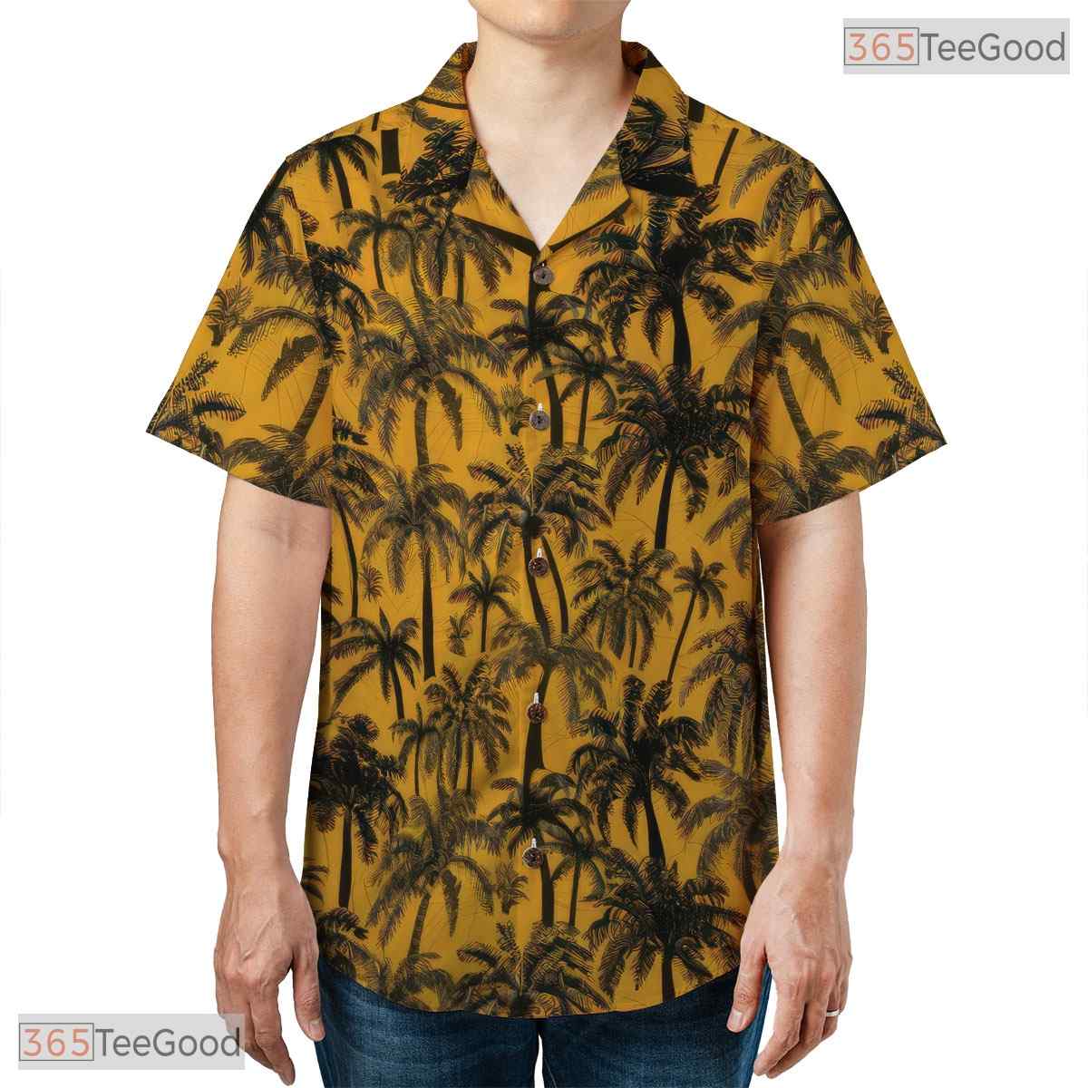 Hibiscus Floral Palm Hawaiian Shirt - Classic Aloha Beachwear Men