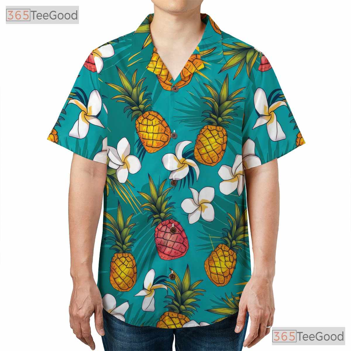 Vibrant Pineapple Hawaiian Shirt - Adult Summer Tropical Beachwear