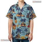 Exotic Tropical Foliage Hawaiian Shirt - Dark Palm Botanical Design Unisex