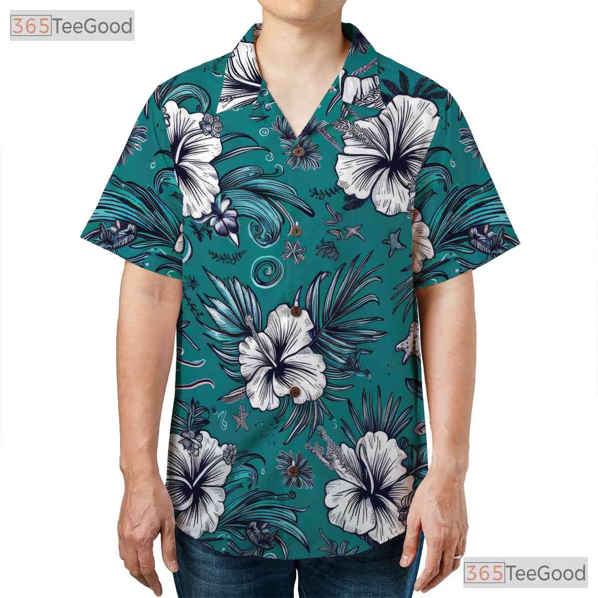 Hibiscus Palm Leaf Hawaiian Shirt - Men's Stylish Summer Beachwear