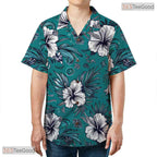 Tropical Botanical Hawaiian Shirt - Soft Pastel Palm Minimalist Unisex