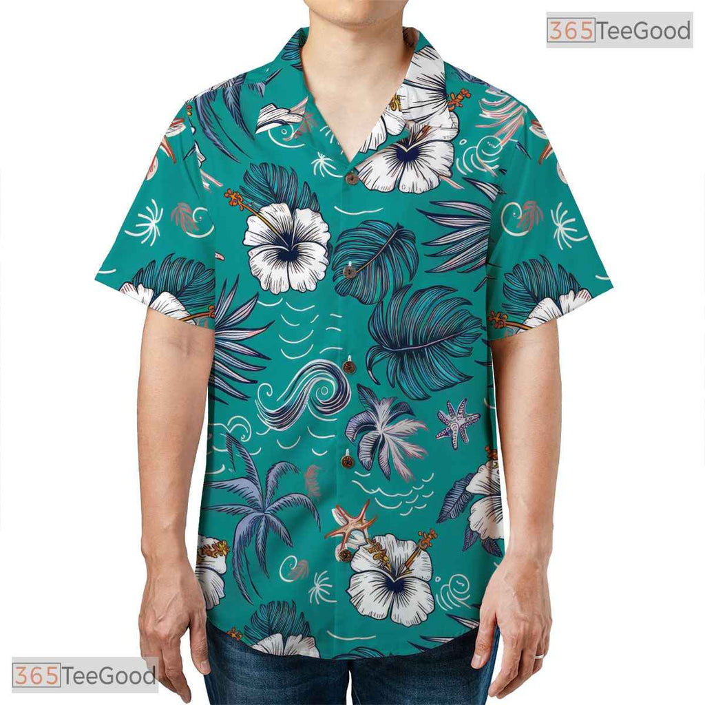 Tropical Sunset Hawaiian Shirt - Vibrant Ocean View Vacation Outfit Men