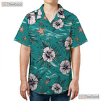 Palm Hibiscus Print Hawaiian Shirt - Adult Tropical Aloha Outfit