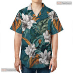 Red Sunset Beach Hawaiian Tee - Tropical Palm Island Summer Vibes Adults