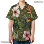 Blue Ocean Sunset Hawaiian Tee - Palm Tree Tropical Beach Gift Women