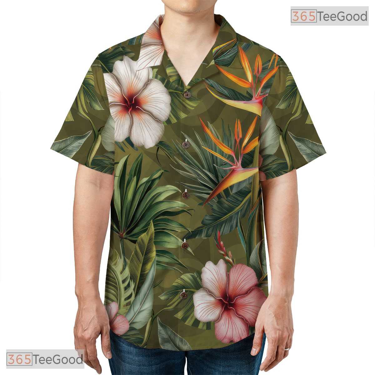 Blue Ocean Sunset Hawaiian Tee - Palm Tree Tropical Beach Gift Women