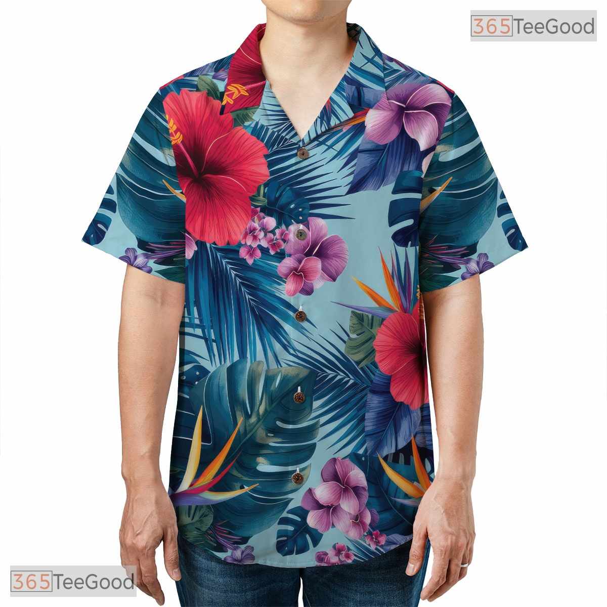 Fruit & Floral Hawaiian Shirt - Exotic Black Jungle Vacation Unisex