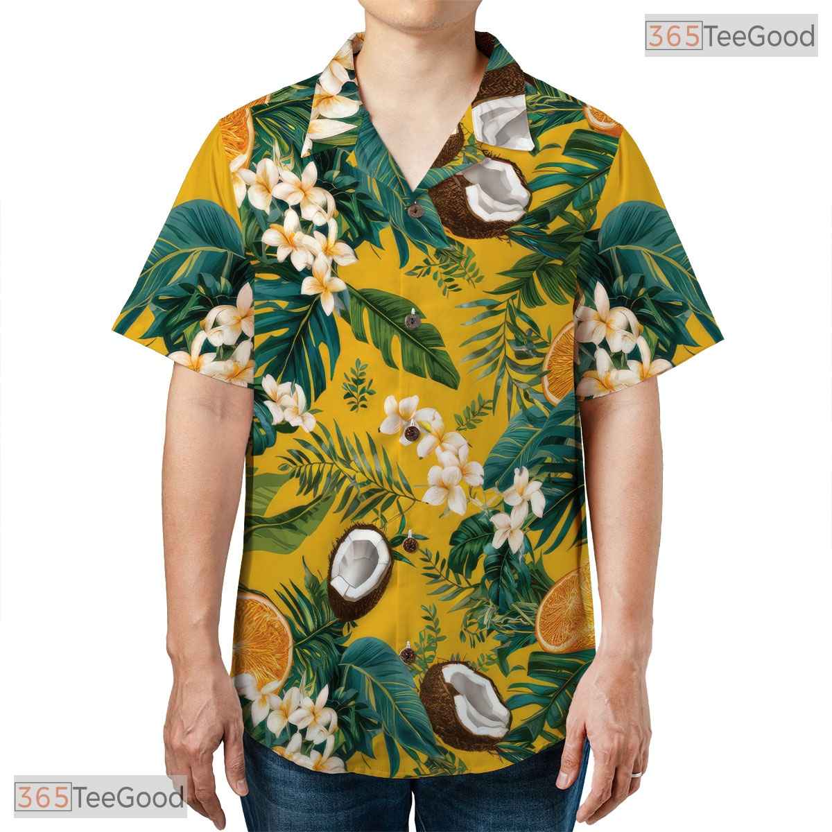 Black Jungle Escape Hawaiian Shirt - Exotic Fruit Floral Style Women
