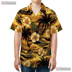 Casual Short Sleeve Hawaiian Shirt - Men's Beach Button Down