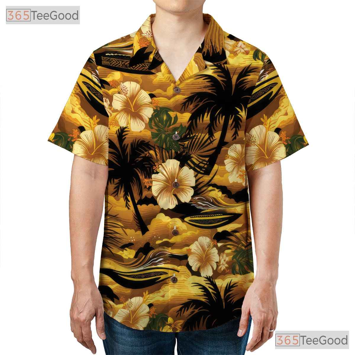 Casual Short Sleeve Hawaiian Shirt - Men's Beach Button Down