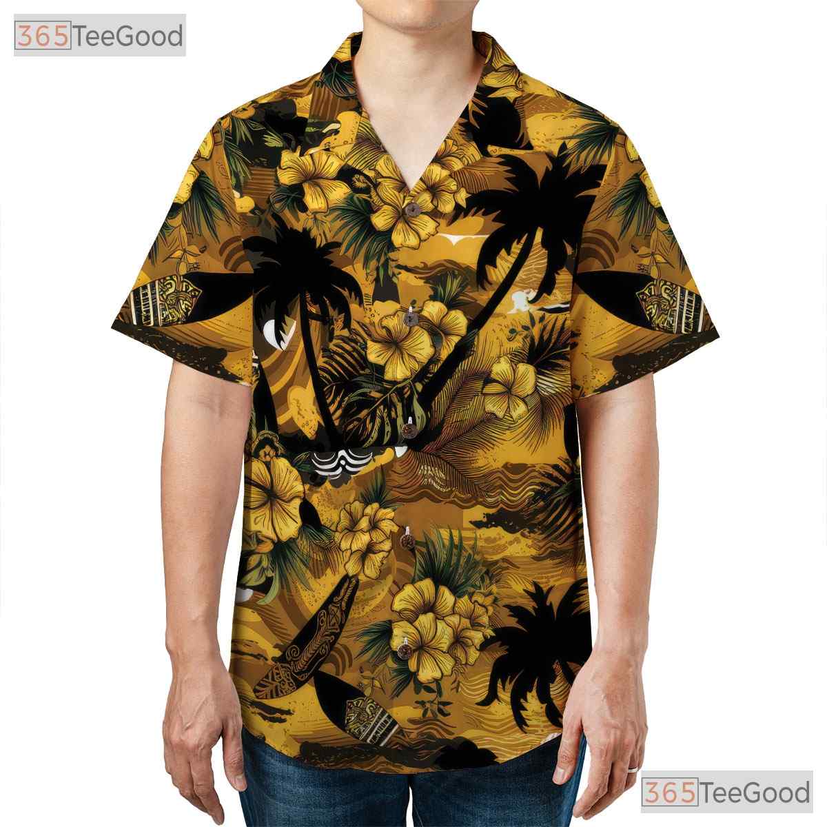 Printed Aloha Hawaiian Shirt - Unisex Summer Button Down Outfit