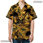 Red Palm Island Hawaiian Shirt - Tropical Sunset Beach Resort Outfit