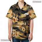 Vibrant Red Palm Hawaiian Shirt - Beach Holiday Aloha Island Style Men