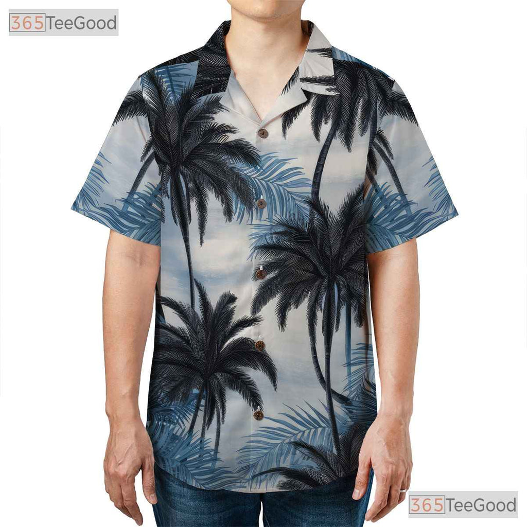 Palm Breeze Island Hawaiian Tee - Relaxed Beach Vacation Outfit Women