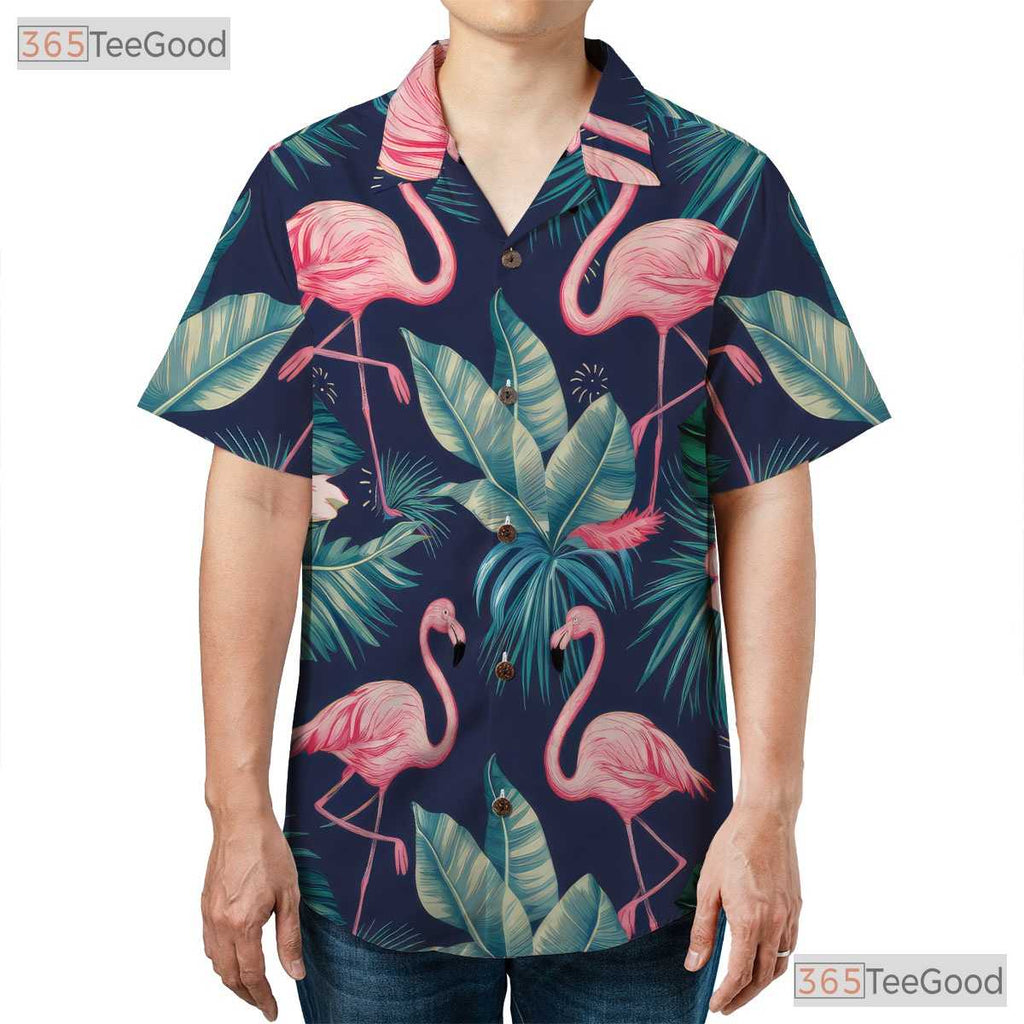 Tropical Flamingo Hawaiian Shirt - Colorful Aloha Beach Outfit Unisex Adult