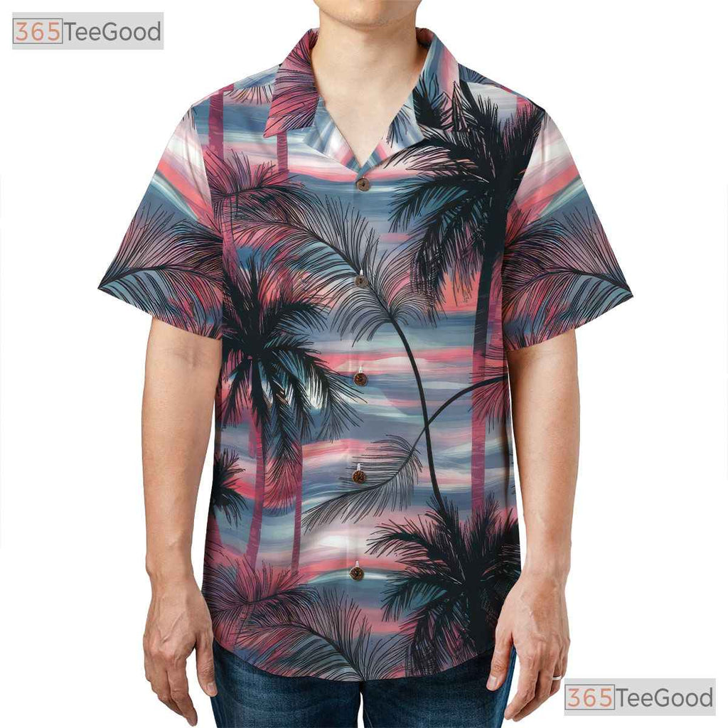 Tropical Sunset Hawaiian Tee - Bold Ocean Horizon Aloha Beach Style Women